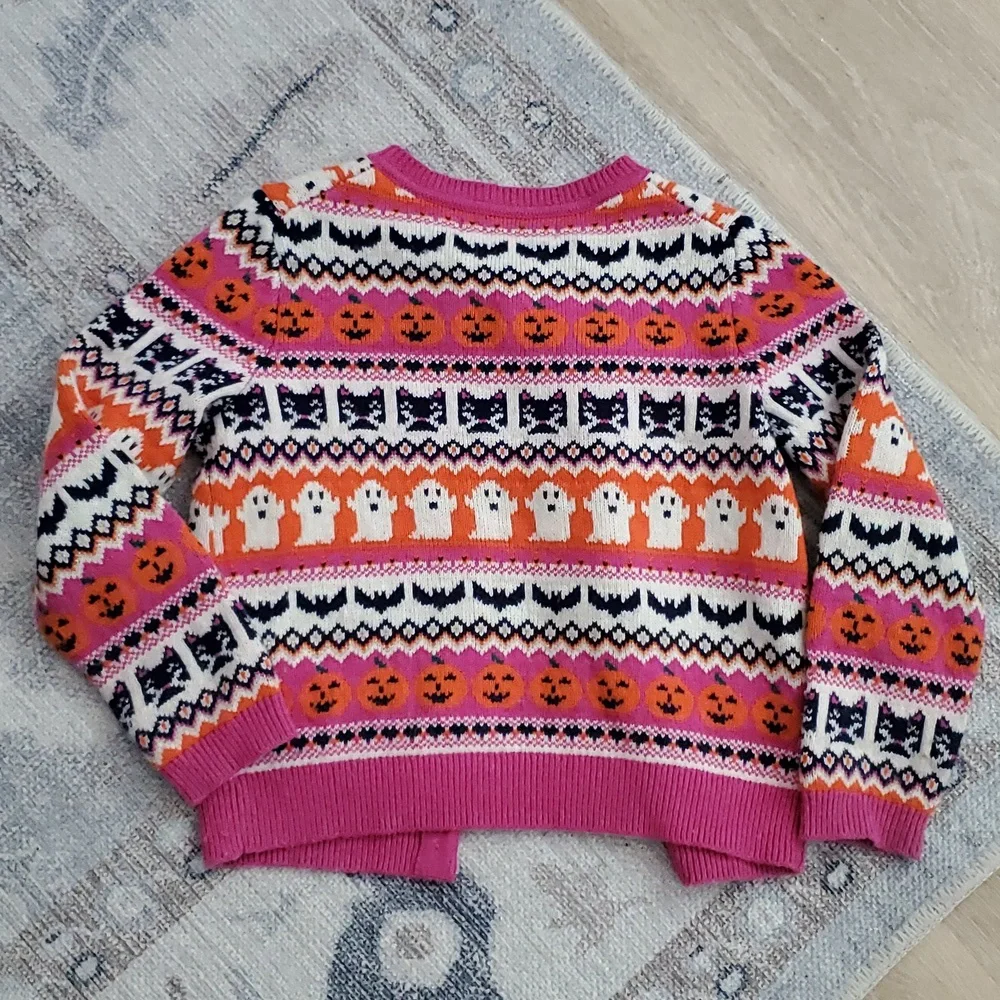 Mini Boden Girls Halloween Fair Isle Button Front Sweater Cardigan Sz6-7 - Picture 8 of 8